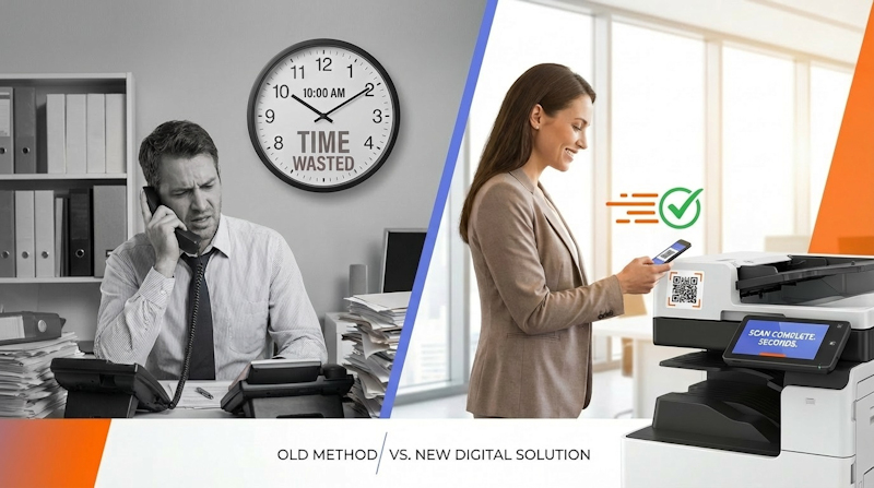 ScanMyCopier  QR code labels for any equipment, from copiers to coffee machines